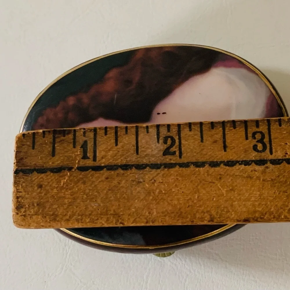 Rare Antique 1910 Porcelain Oval Jewelry Trinket Box